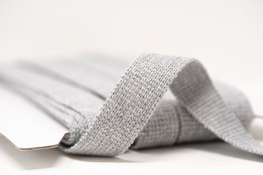 25mm Wide Cotton Acrylic Webbing Light Grey