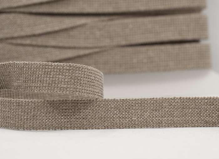 25mm Wide Cotton Acrylic Webbing Taupe