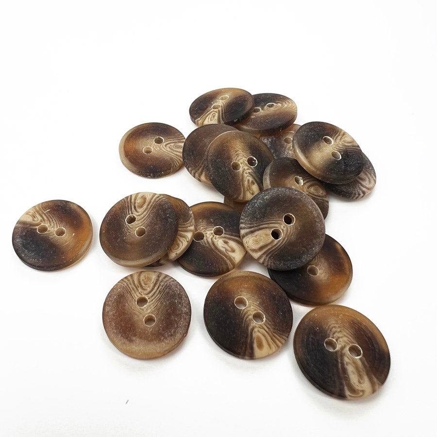 Pack of 20 Brown/Cream 2 Hole Plastic Buttons (10mm)