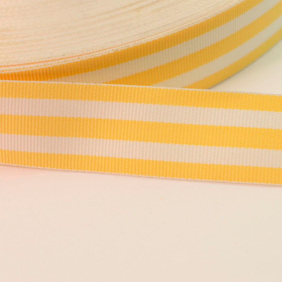 Yellow & White Stripe Binding Craft Tape (25mm)