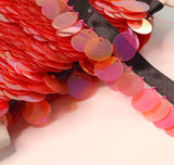 Dark Pink Sequin & Beaded Trim