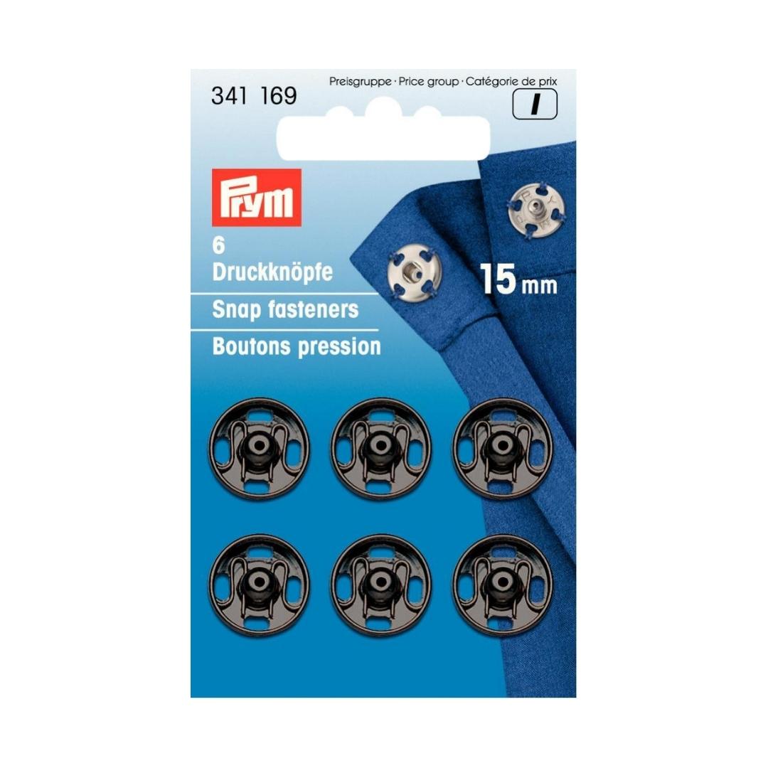 Prym - Sew-On Snap Fasteners - Black (15mm)
