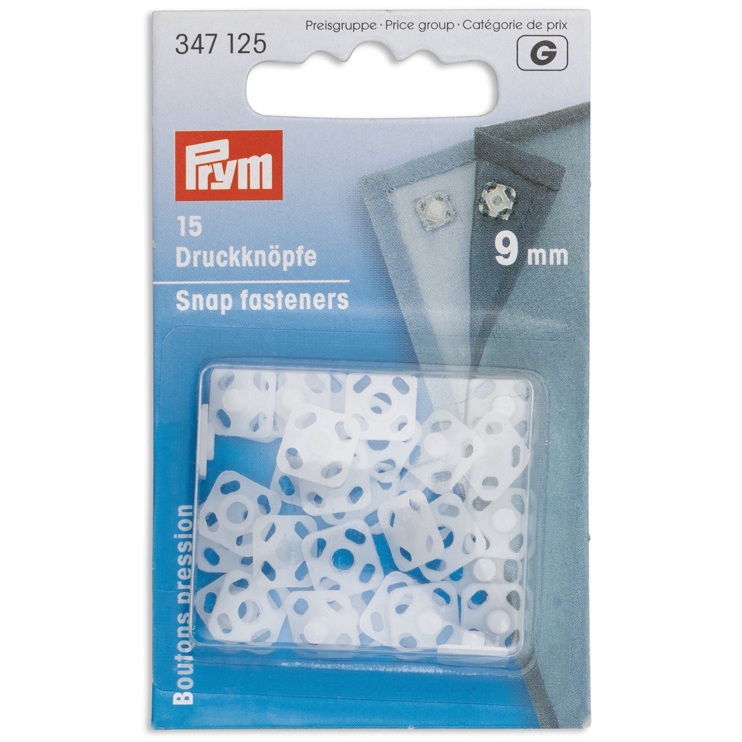 Prym - Square Snap Fasteners - White (9mm)
