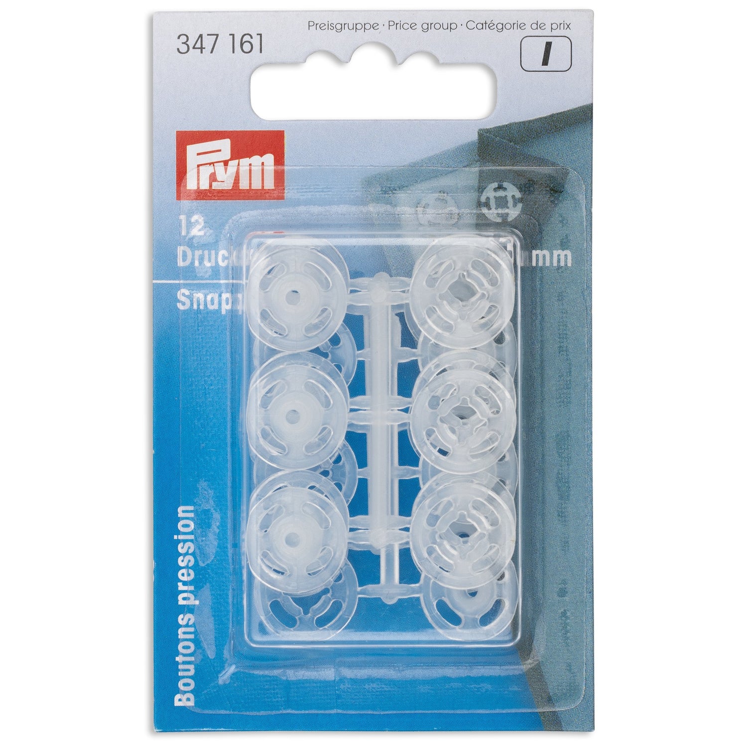 Prym - Sew-On Snap Fasteners - Transparent (13mm)