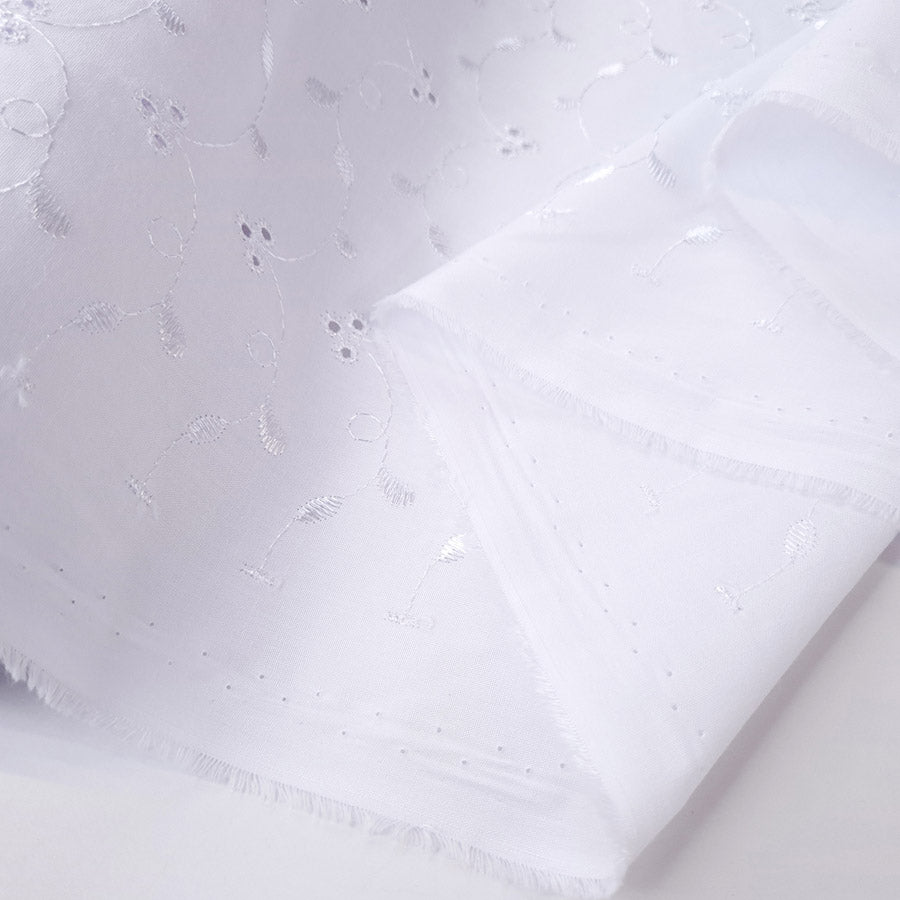 3 Hole - Broderie Anglaise - White