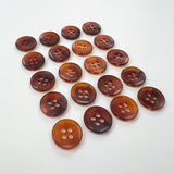Pack of 20 Amber Translucent Plastic Buttons (12mm)
