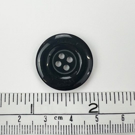 Pack of 10 Plain Black Plastic Buttons (24mm)
