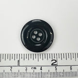 Pack of 10 Plain Black Plastic Buttons (24mm)