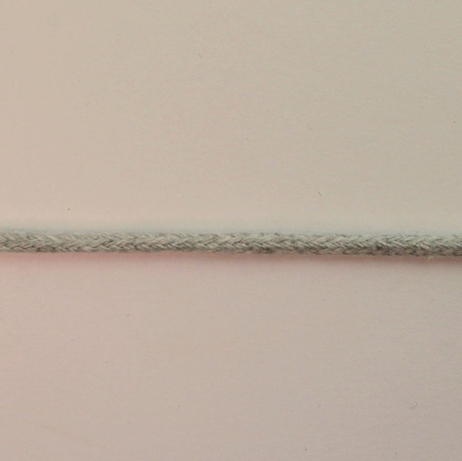 Round Braided Cotton Cord/Rope - Grey Marl (5mm)