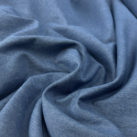 7 5oz Washed Denim Light Blue Cotton Woven Trouser Fabric