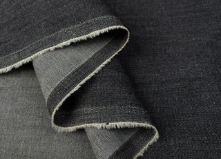 7 75oz Stretch Denim Grey Wash Cotton Elastane Stretch Woven Trouser Fabric Fold