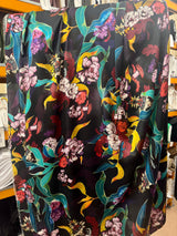 Limited Edition Addicted To You Polyester Floral Abstract Pink Blue Lightweight Dress Fabric 