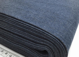 8oz Washed Denim Limited Indigo Cotton Stretch Washed Denim Fabric Close Up Bolt Photo