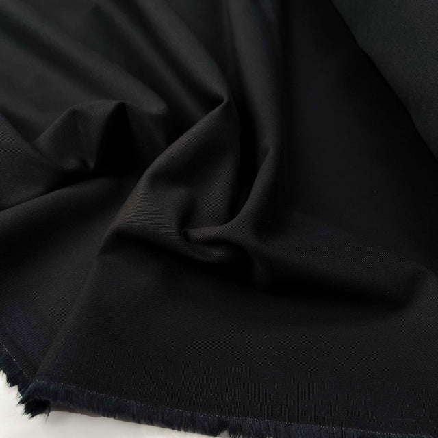 Italian Cotton Cashmere Twill Trousering Fabric Abruzzi Twill Black CU