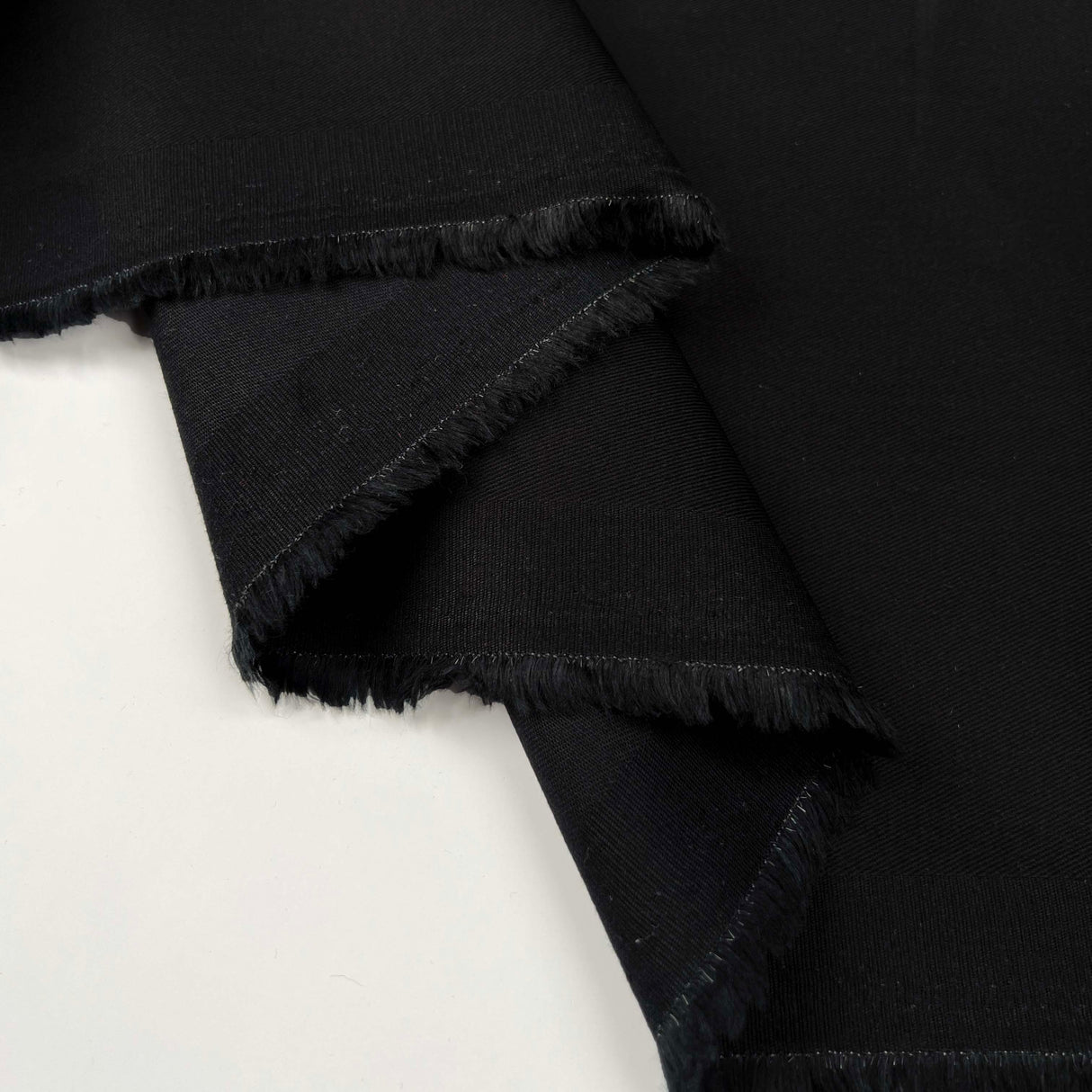 Italian Cotton Cashmere Twill Trousering Fabric Abruzzi Twill Black Fold
