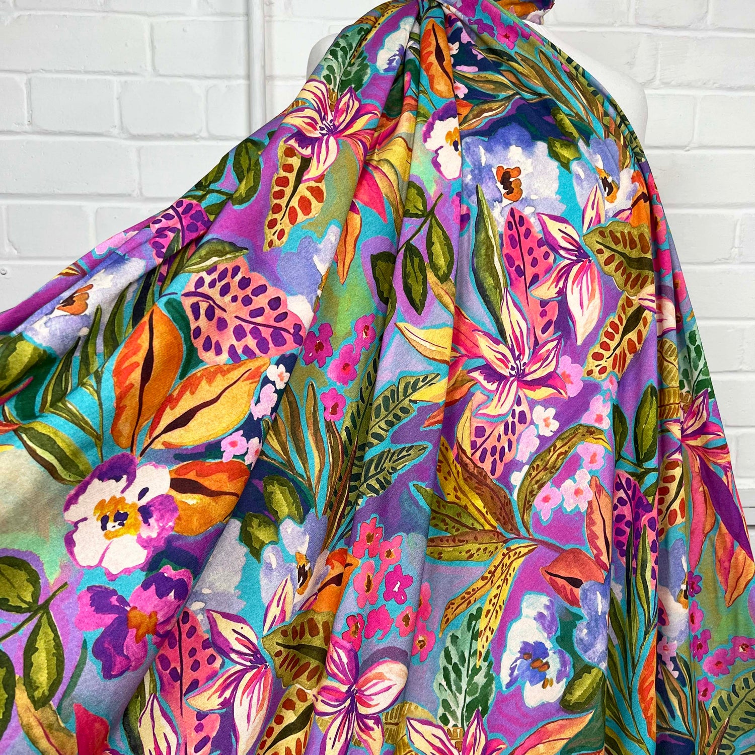 Italian Floral Viscose Dressmaking Fabric Adelina 
