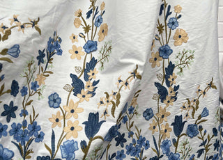 Aegean Bloom Cotton Embroidered Floral Dress Fabric CU