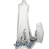 Aegean Bloom Cotton Embroidered Floral Dress Fabric Mannequin