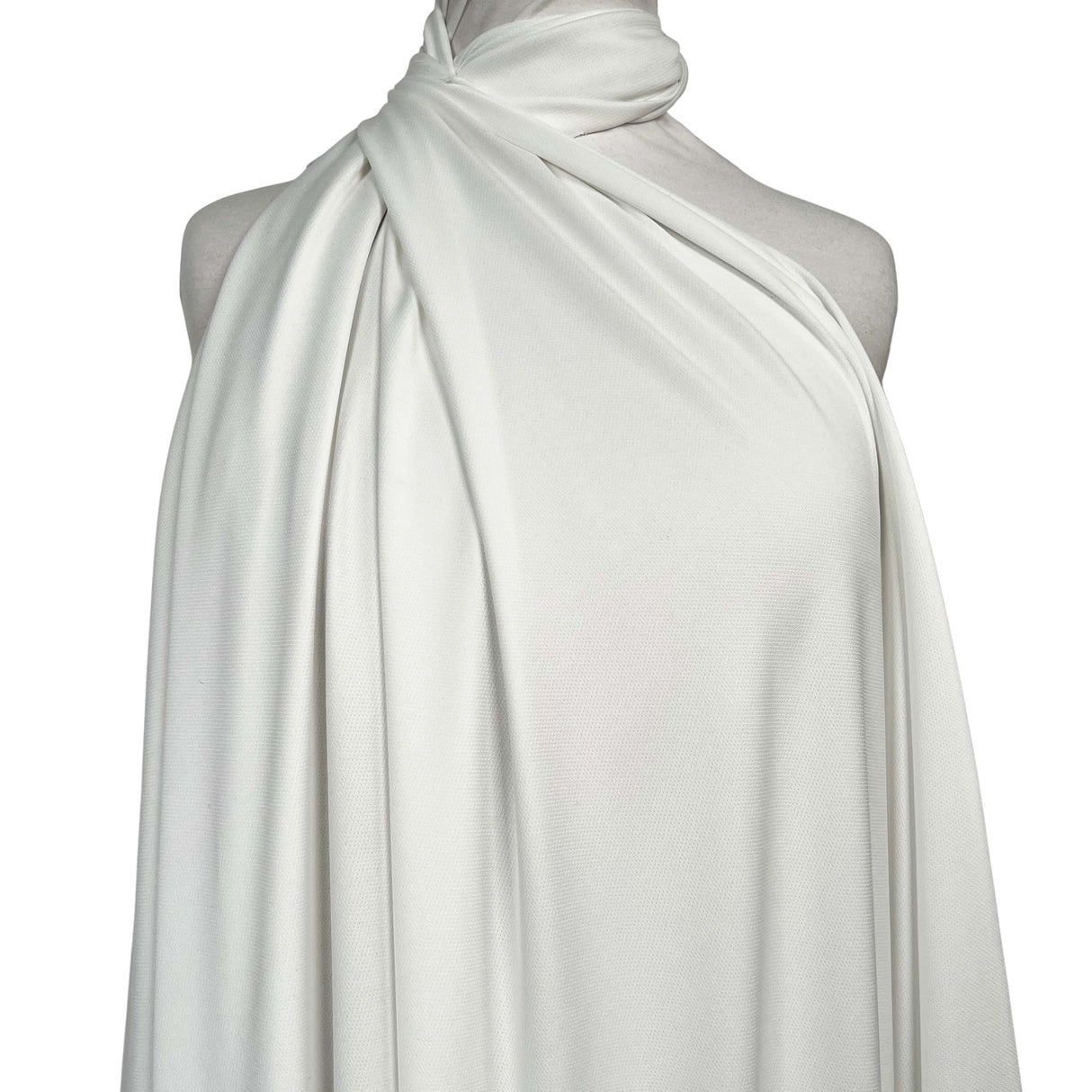 Aero White Polyester Elastane Soft Lightweight Knit Jersey Fabric Mannequin
