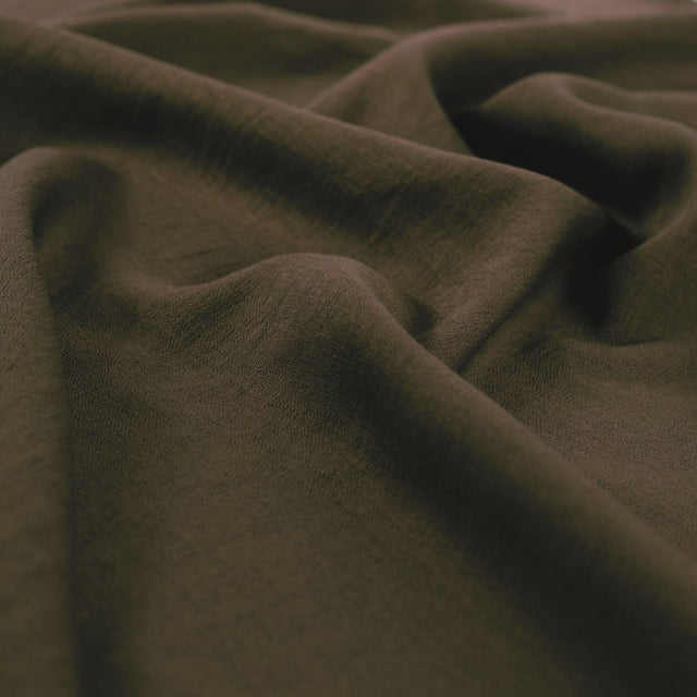 Airflow Viscose Dark Brown Plain Viscose Polyamide 140gsm Dress Fabric CU