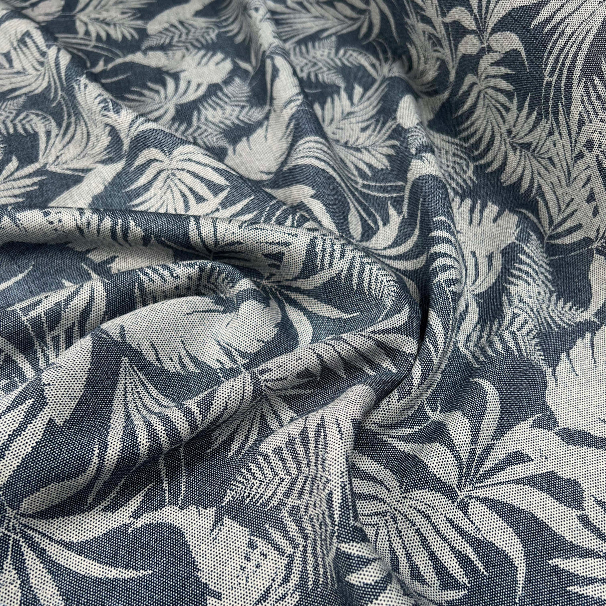 Airflow_Viscose_Denim_Palm_Blue_Leaf_Viscose_Polyamide_130gsm_Dress_Fabric_CU