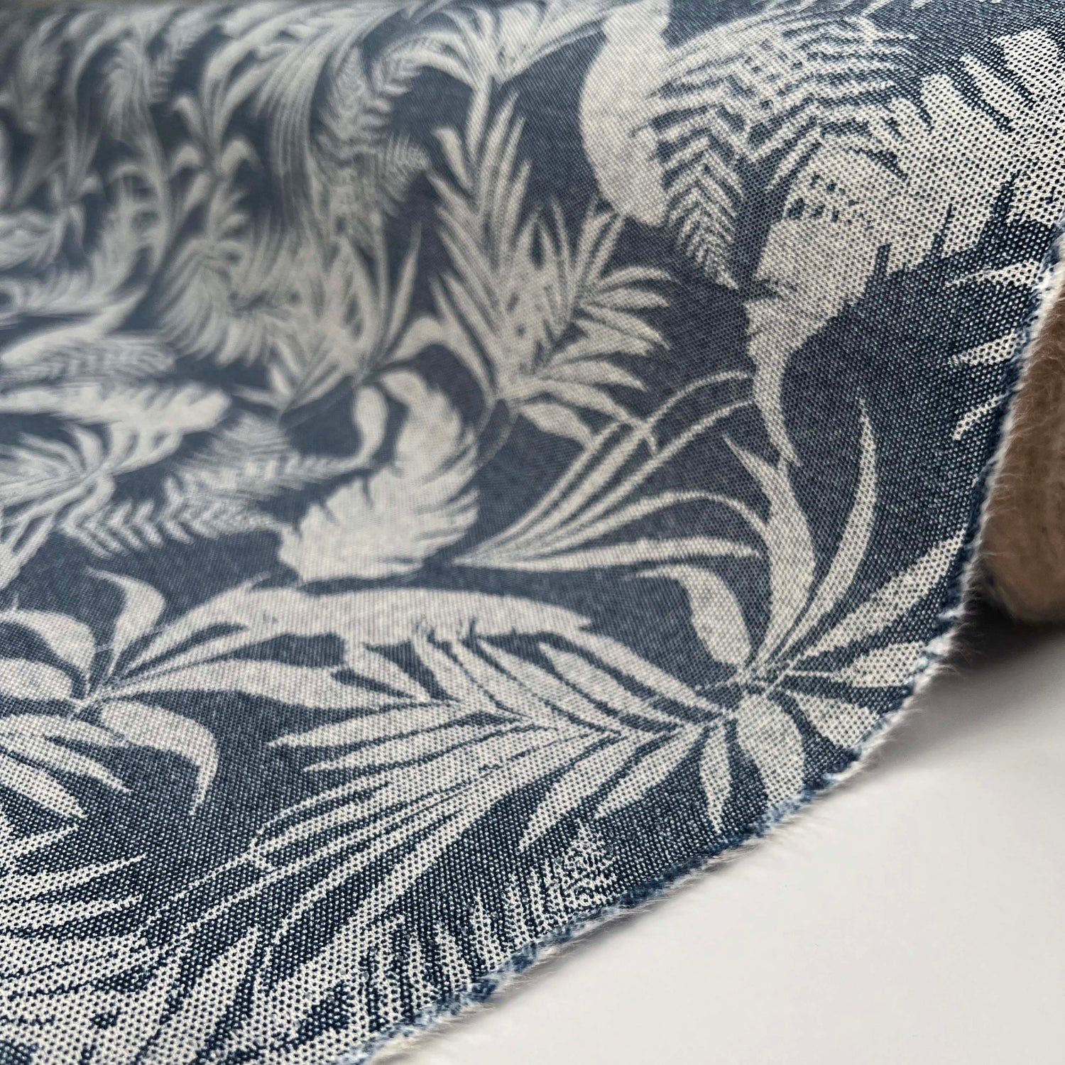 Airflow_Viscose_Denim_Palm_Blue_Leaf_Viscose_Polyamide_130gsm_Dress_Fabric_Roll
