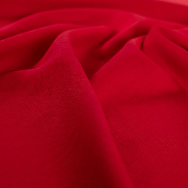 Airflow Viscose Red Plain Viscose Polyamide 140gsm Dress Fabric CU