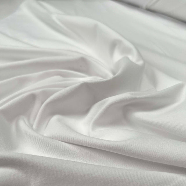 Lightweight Off-White Cotton Elastane Dress Fabric Alabaster White CU