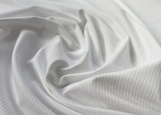 Alba Rib Cotton Elastane White Fine Patterned Knit Jersey Fabric CU