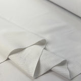 Alba Rib Cotton Elastane White Fine Patterned Knit Jersey Fabric Fold