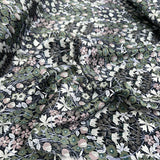 Albany 16Momme Silk Elizabeth Satin Print Green Pink Floral Dress Fabric CU