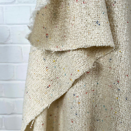 Confetti Wool Bouclé Coating Fabric All Season Wool Tweed Hang