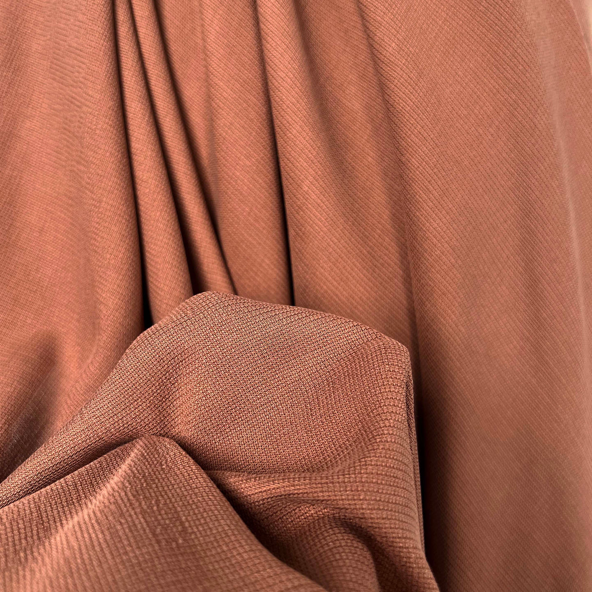 All Spice Lyocell Viscose Cinnamon Brown Soft Suiting Fabric Close Up