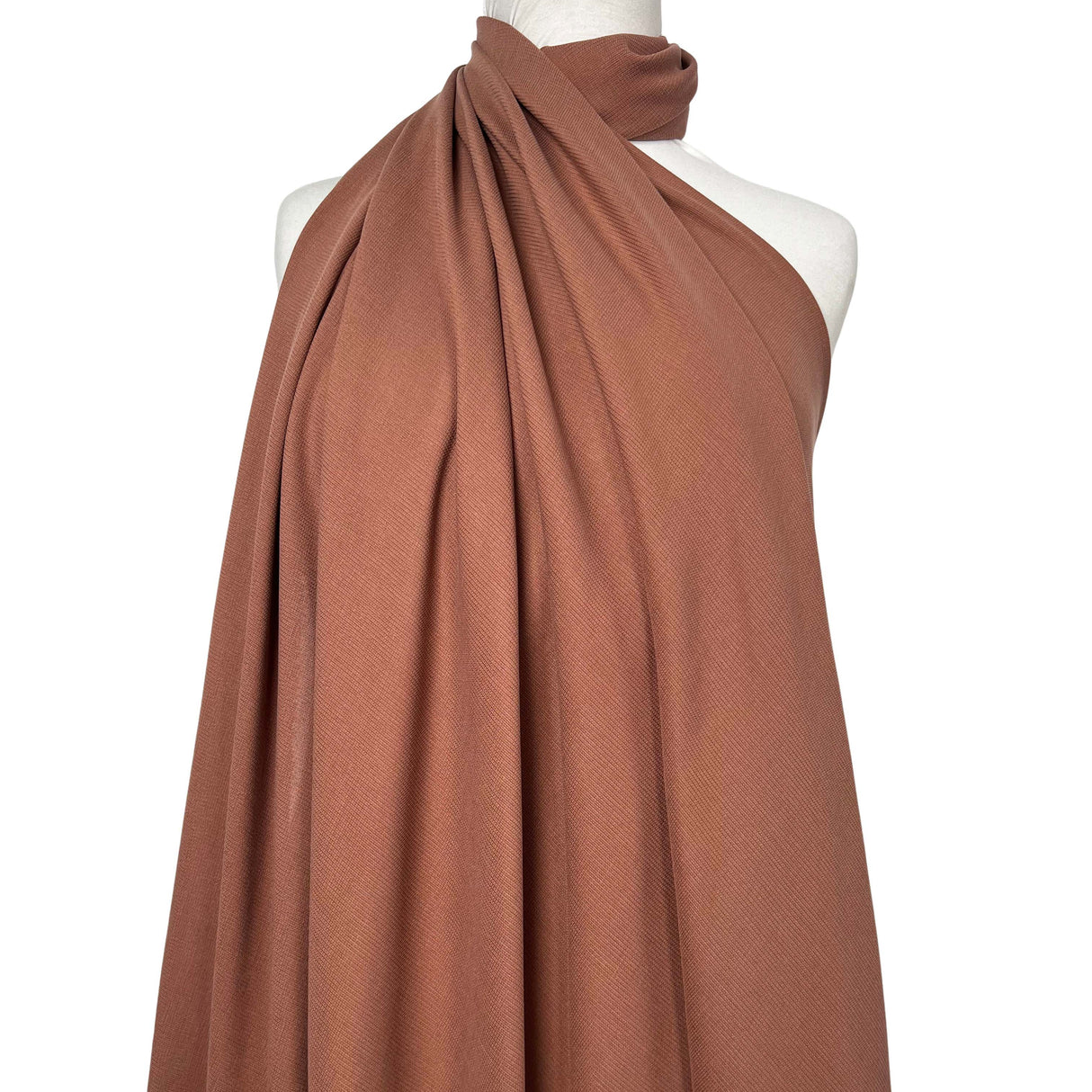 All Spice Lyocell Viscose Cinnamon Brown Soft Suiting Fabric Mannequin