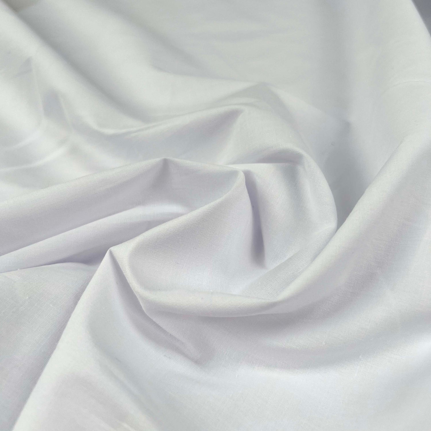 Apparition Plain White Cotton Elastane Shirting Fabric CU