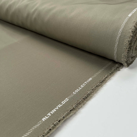 At The Slopes Polyester Wool Khaki Woven Suit Fabric Bolt