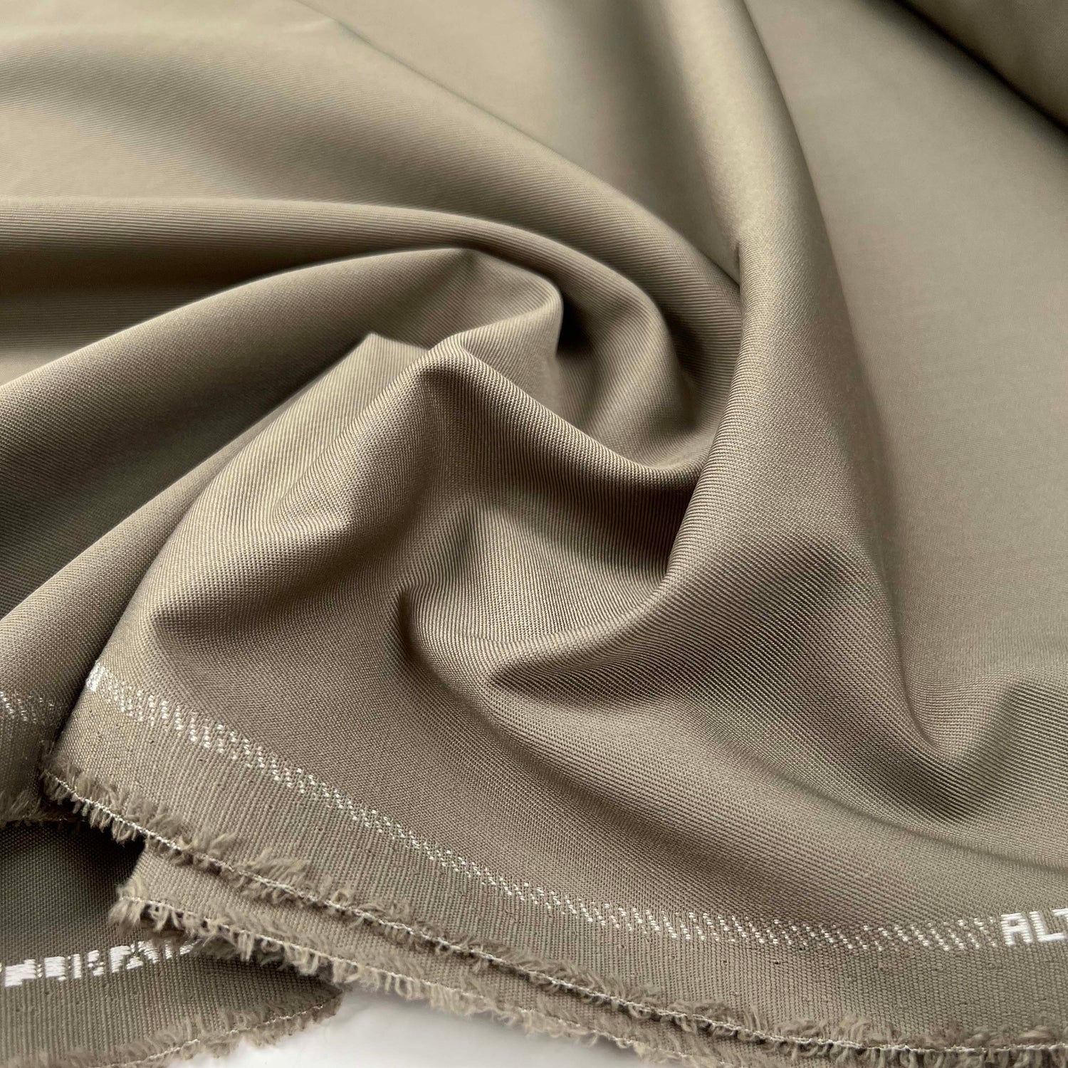 At The Slopes Polyester Wool Khaki Woven Suit Fabric CU
