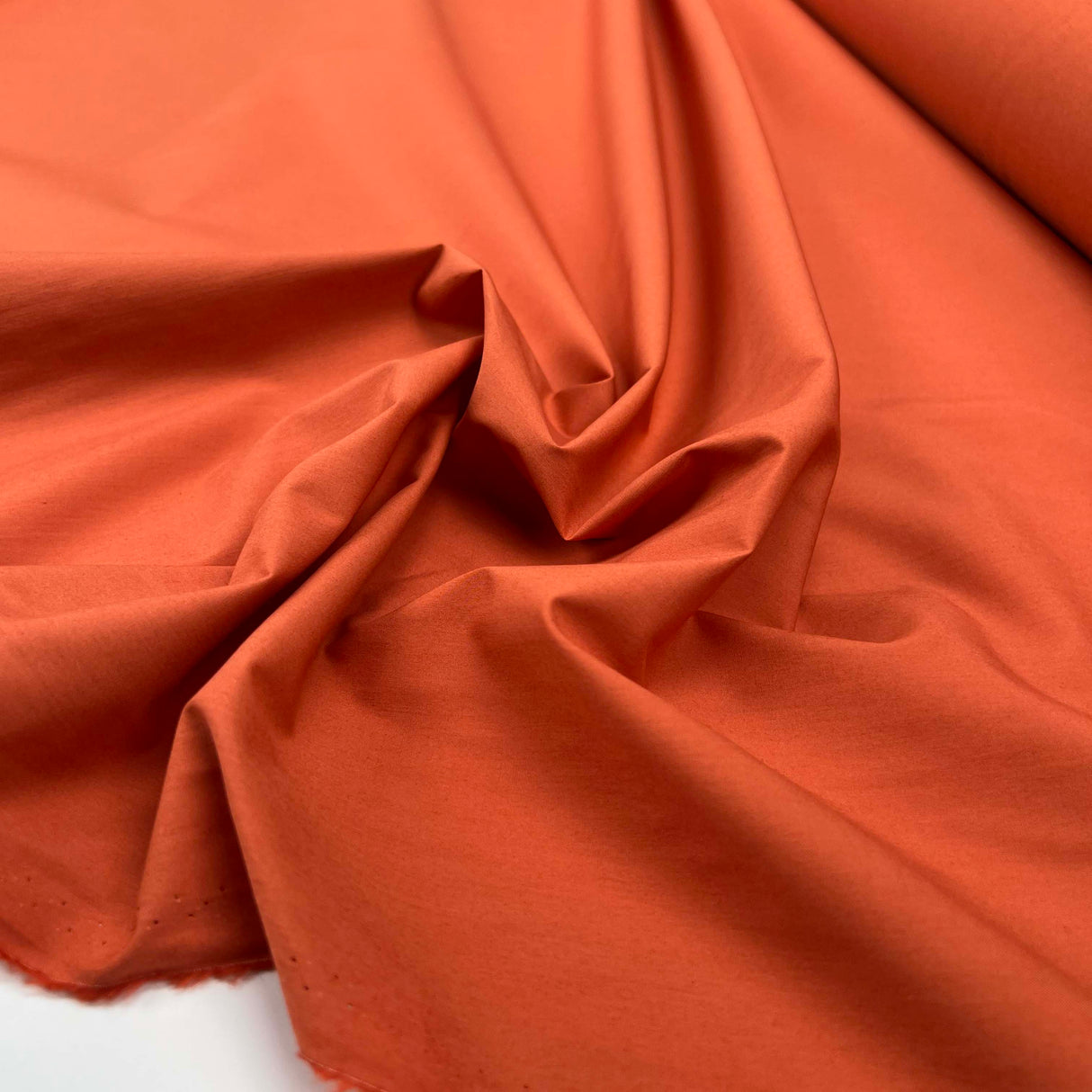 Italian Ex Designer Plain Autumn Cotton Shirt Fabric - Pumpkin CU