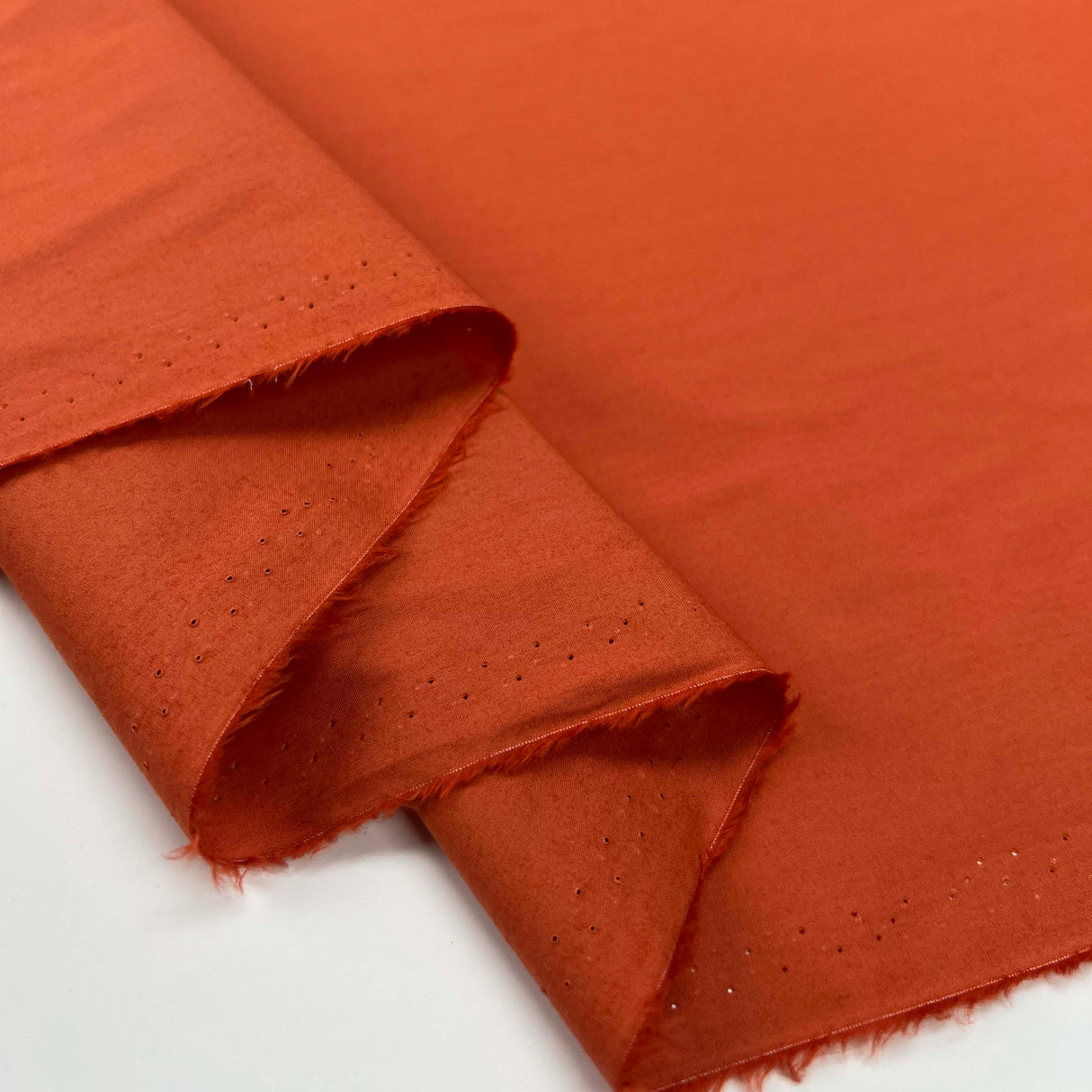 Italian Ex Designer Plain Autumn Cotton Shirt Fabric - Pumpkin Fold