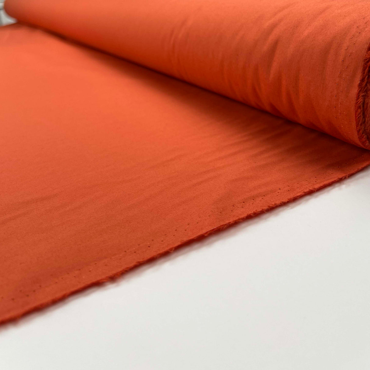 Italian Ex Designer Plain Autumn Cotton Shirt Fabric - Pumpkin Roll