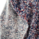 Autumnal Equinox Midnight Paisley Pop Brushed Cotton Blue Red Abstract Floral Print Dress Fabric Fold