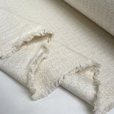 Avorio Cotton Cream Dobby Weave Coating Fabric Fold