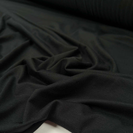 Bamboo Jersey 180 Black Spandex Plain Knit Jersey Fabric CU
