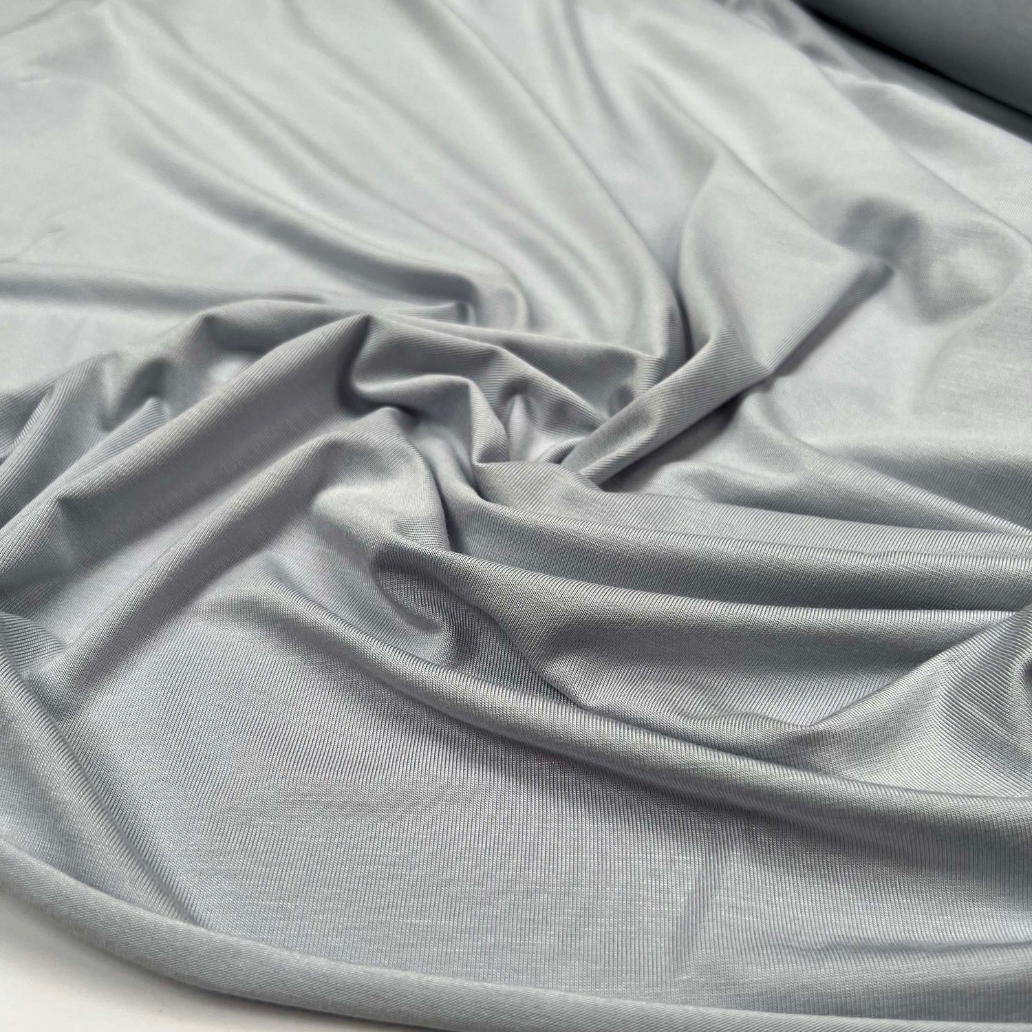 Bamboo Jersey 180 Ice Mid Grey Spandex Plain Knit Jersey Fabric CU