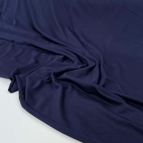 Bamboo Jersey 180 Navy Blue Spandex Plain Knit Jersey Fabric CU