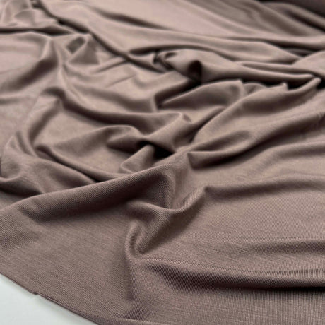 Bamboo Jersey 180 Taupe Brown Spandex Plain Knit Jersey Fabric CU