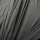 Bamboo jersey dark grey marl elastane knitted tshirt fabric cu