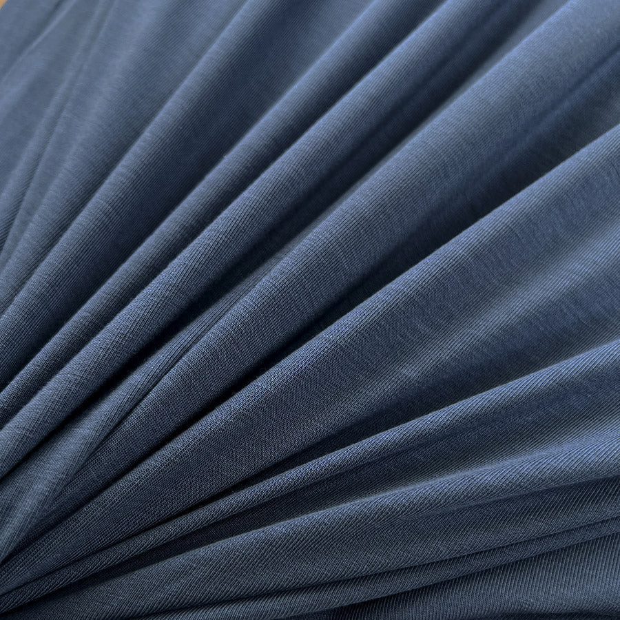 Bamboo Jersey Denim Blue Elastane Plain Knitted Tshirt Fabric Stretch