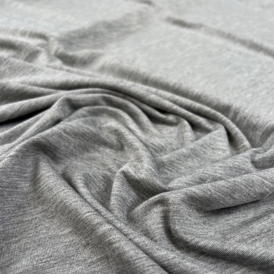Bamboo Jersey Grey Elastane Plain Knitted Tshirt Fabric CU