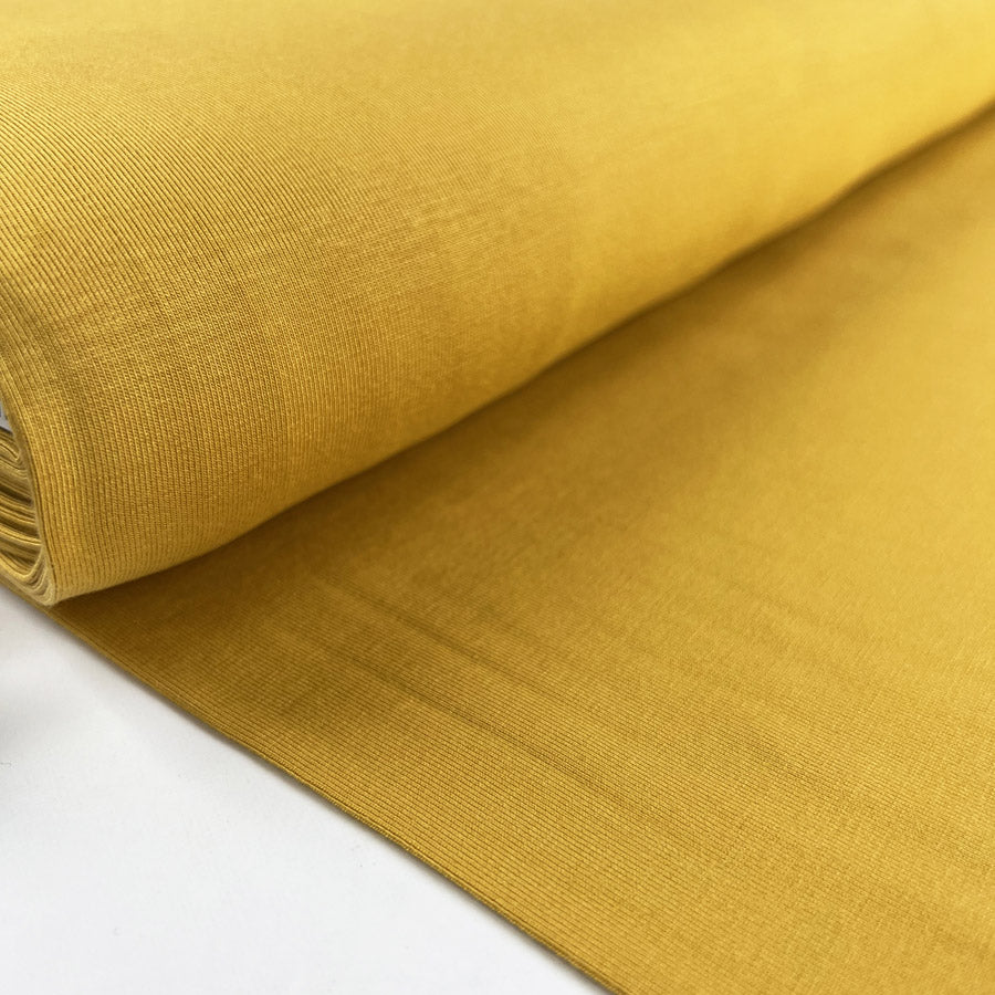 Bamboo Jersey Mustard Yellow Knit Stretch Elastane Fabric Bolt